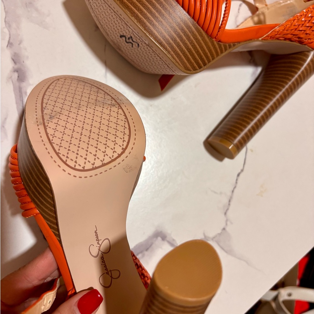 Jessica Simpson Orange Platform Sandals - Picture 4 of 4